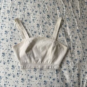Blue Blush White Crop Camisole
